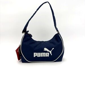 Puma Vintage 00s Streetwear Y2K Bag Mini Core Handbag Estate Blue-White 10x7 In